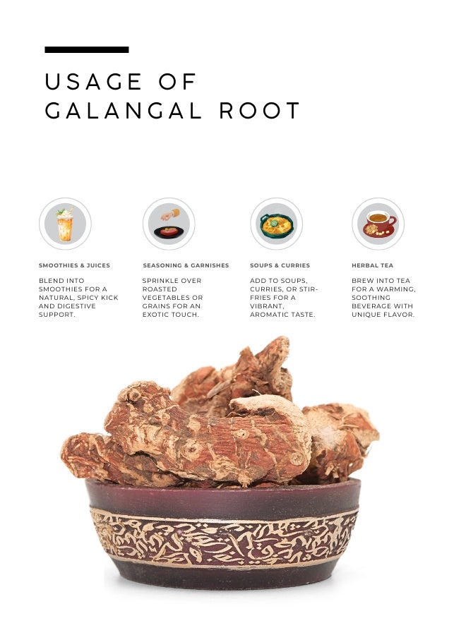 AWAFI MILL Galangal Root (Alpinia galanga/officinarum) – Dried Whole/Slices/Powder | Hot Citrus-Pine, Peppery Ginger-Like Aroma | For Curries, Pastes, Broths, Pickles and Teas - 500 g | 17.6 Oz - Image 3